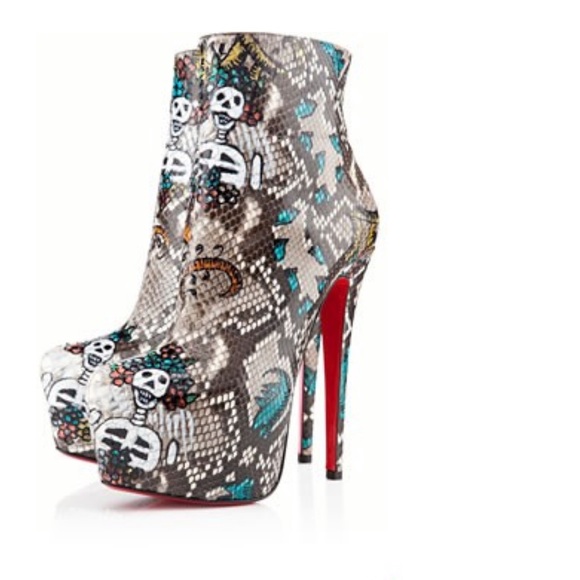 Christian Louboutin Shoes - Brand New Christian Louboutin DAF Booty 160 Python Skull Mexico